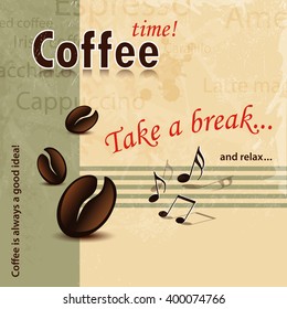 Entdecken Sie den Kaffee-Hintergrund - abstraktes Cover-Konzept