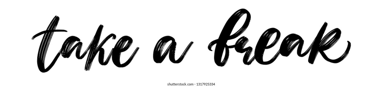 TAKE A BREAK. VECTOR HAND LETTERING ABOUT MENTAL HEALTH
