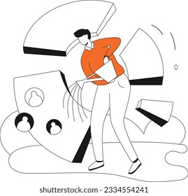 Take care of customers,  Flat vector illustration