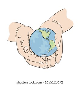 TAKE CARE NATURE Earth Ecology Problem Vector Illustration Set