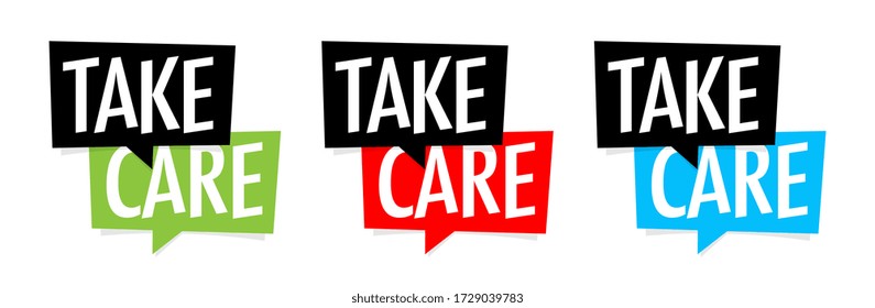 Take care on speech bubble