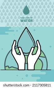 take care of water with drop