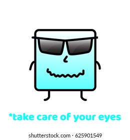 Take care of your eyes. Do Not Forget To Smile. Positive Motivation Vector Design.