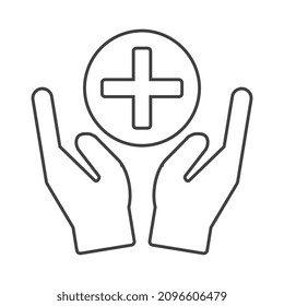 Take care of your health sign, thin icon vector illustration on white background