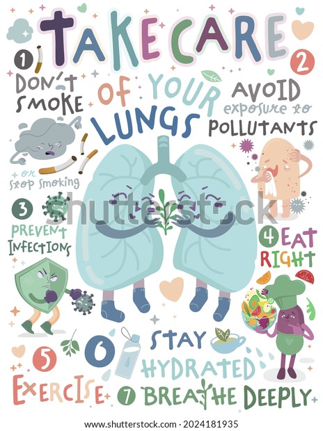 Take Care Your Lungs Creative Portrait Stock Vector (Royalty Free ...