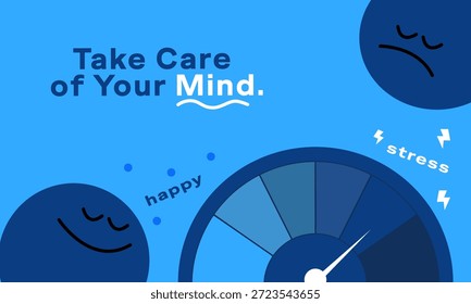 Take care of your mind. Mindfulness and mental wellness concept with positive messaging