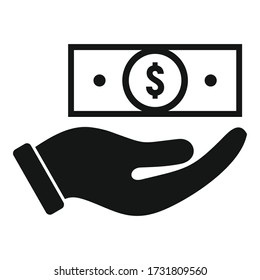 Take cash back icon. Simple illustration of take cash back vector icon for web design isolated on white background