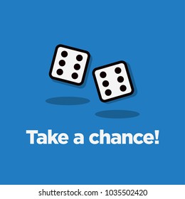 Take Chance Lucky Dice Quote Illustration Stock Vector (Royalty Free) 1035502420