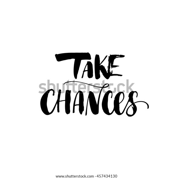 Take Chances Card Hand Drawn Motivational Stock Vector (Royalty Free ...