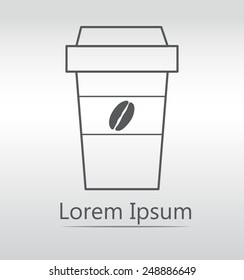 Take a Coffee sign icon. with coffee beans logo.