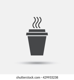 Take a Coffee sign icon. Hot Coffee cup. Flat take coffee web icon on white background. Vector