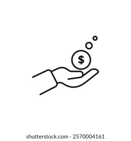 Take credit icon Vector flat thin line illustration