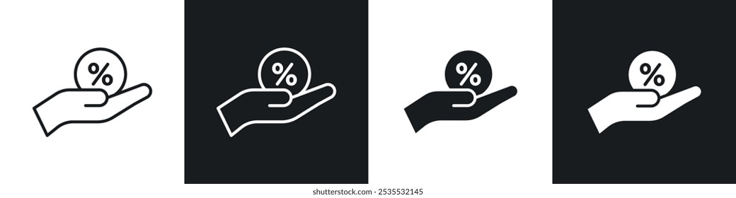 Aceitar ícone de vetor de crédito definido em preto e branco. Ilustração de EPS 10