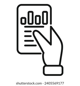 Nehmen Sie das Datenblatt-Symbol als Umrissvektor. Führung von Aufzeichnungen. Remote-Prüfdatei