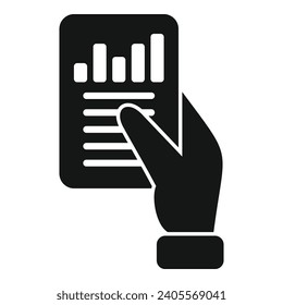 Take data paper icon simple vector. Record keeping. Remote check file