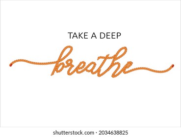 take a deep breath vector art design hand drawn