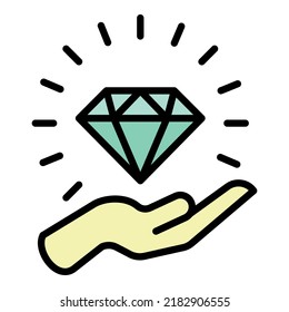 Tomar el vector de contorno del icono del diamante. Anillo de oro. joyas de regalo