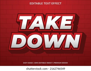 take down text effect editable template survival abstract style use for business brand and logo