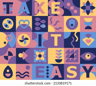 take it easy abstract geometry colorful illustration