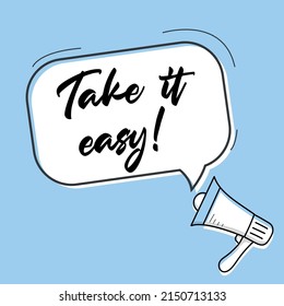 take it easy retro speech balloon