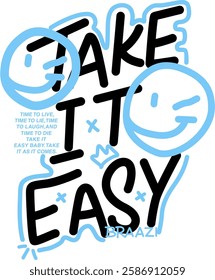 take it easy smile icon vector graphic design