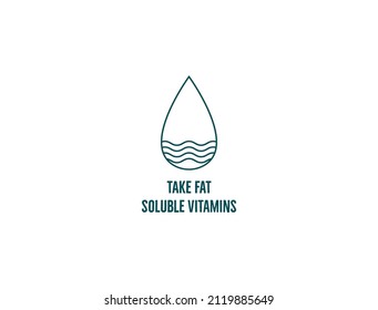 Take Fat Soluble Vitamin Icon Vector Illustration 