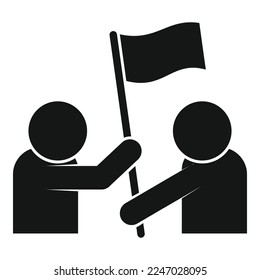 Take flag effort icon simple vector. Business work. Idea success