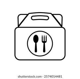 Take food box icon, simple flat style, logo sign symbol vector illustration pictogram, isolated on white for mobile app
