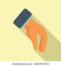 Take gesture icon flat vector. Finger hold. Palm arm