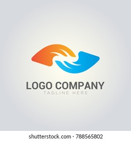 Take and give logo vector, modern hand icon. symbol and icon template