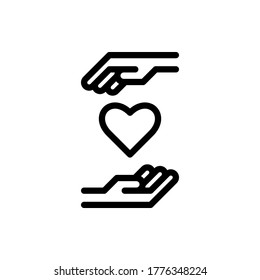 take and give love icon vector illustration outline style