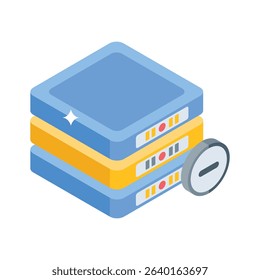 Take a glance at this isometric icon of remove server alert