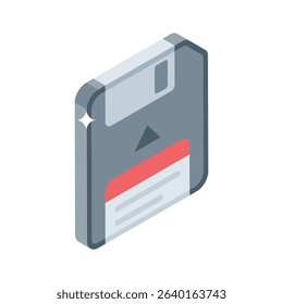 Take a glance at this isometric icon of floppy disk
