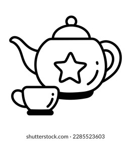 Take a glimpse of hand drawn icon of teapot