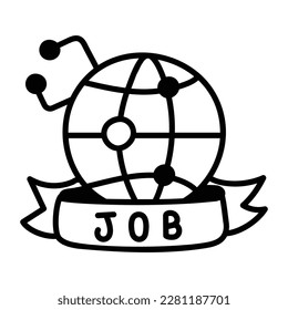 Take a glimpse of modern doodle icon of international job