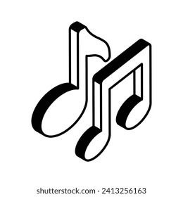 Take a glimpse at this creatively crafted music notes vector design in isometric style