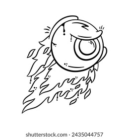 Take a glimpse at this creatively designed flaming eyeball in cartoon style