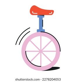 Take a glimpse of trendy flat icon of unicycle