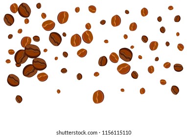 Take and go coffee design poster with coffee bean. Stylized drawing, flat style