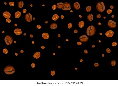 Take and go coffee design poster with coffee bean. Stylized drawing, flat style