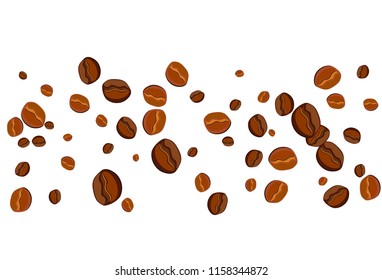 Take and go coffee design poster with coffee bean. Stylized drawing, flat style