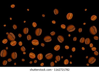 Take and go coffee design poster with coffee bean. Stylized drawing, flat style