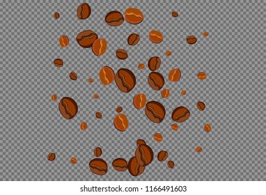 Take and go coffee design poster with coffee bean. Stylized drawing, flat style