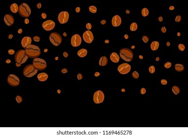 Take and go coffee design poster with coffee bean. Stylized drawing, flat style