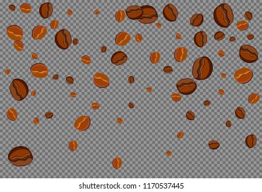 Take and go coffee design poster with coffee bean. Stylized drawing, flat style