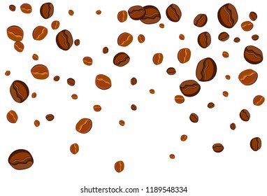 Take and go coffee design poster with coffee bean. Stylized drawing, flat style