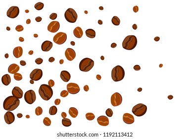 Take and go coffee design poster with coffee bean. Stylized drawing, flat style