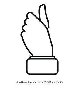 Take hand gesture icon outline vector. Sign pose. Up point