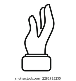 Tomar el vector de contorno de icono de mano. pose del brazo. Señal táctil
