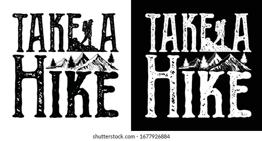 Take A Hike Printable Vector Illustration